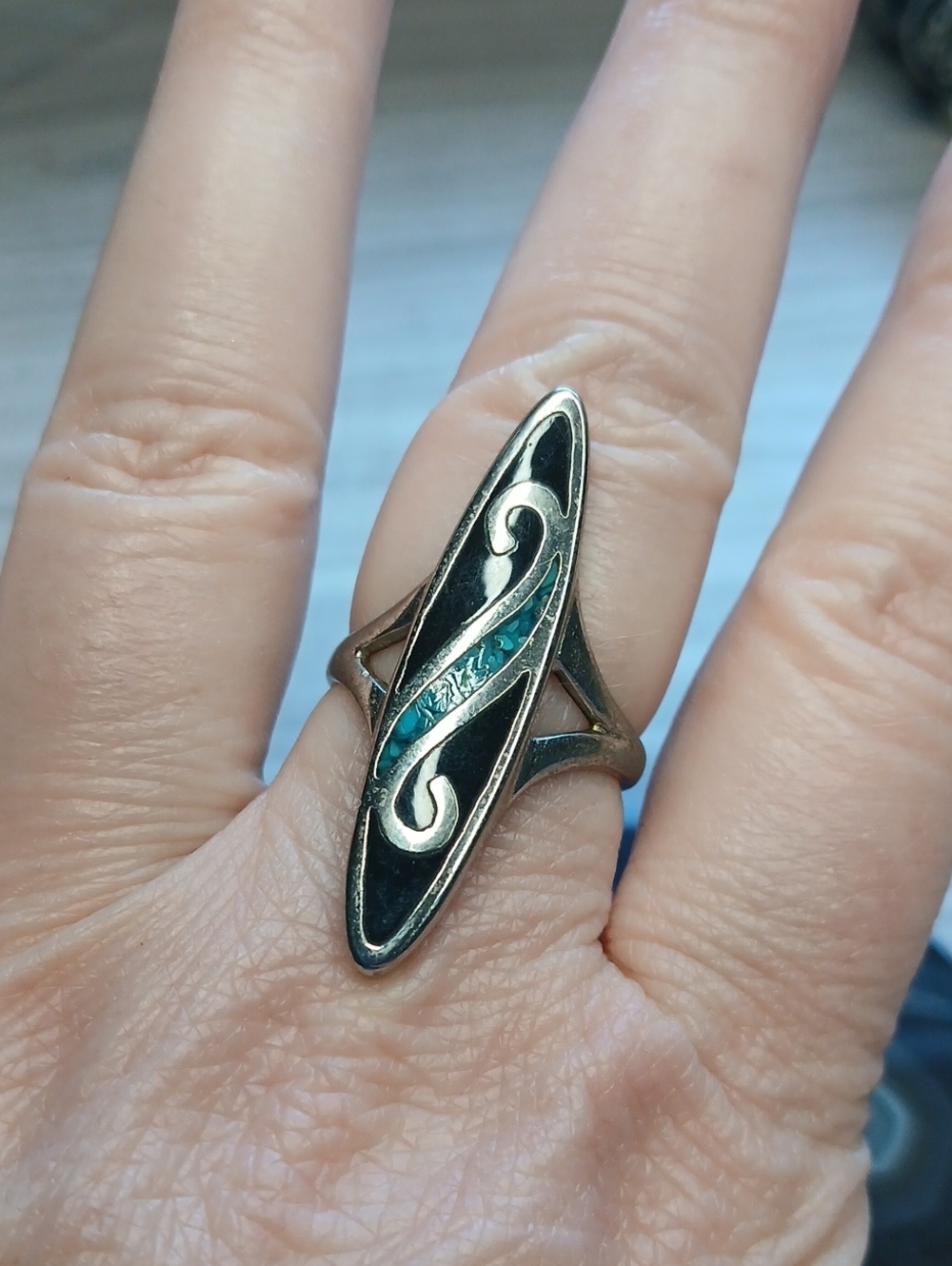5 For $25 Sterling-Inspired Teardrop Turquoise Accent Ring - Blue